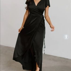 Satin Wrap Dress